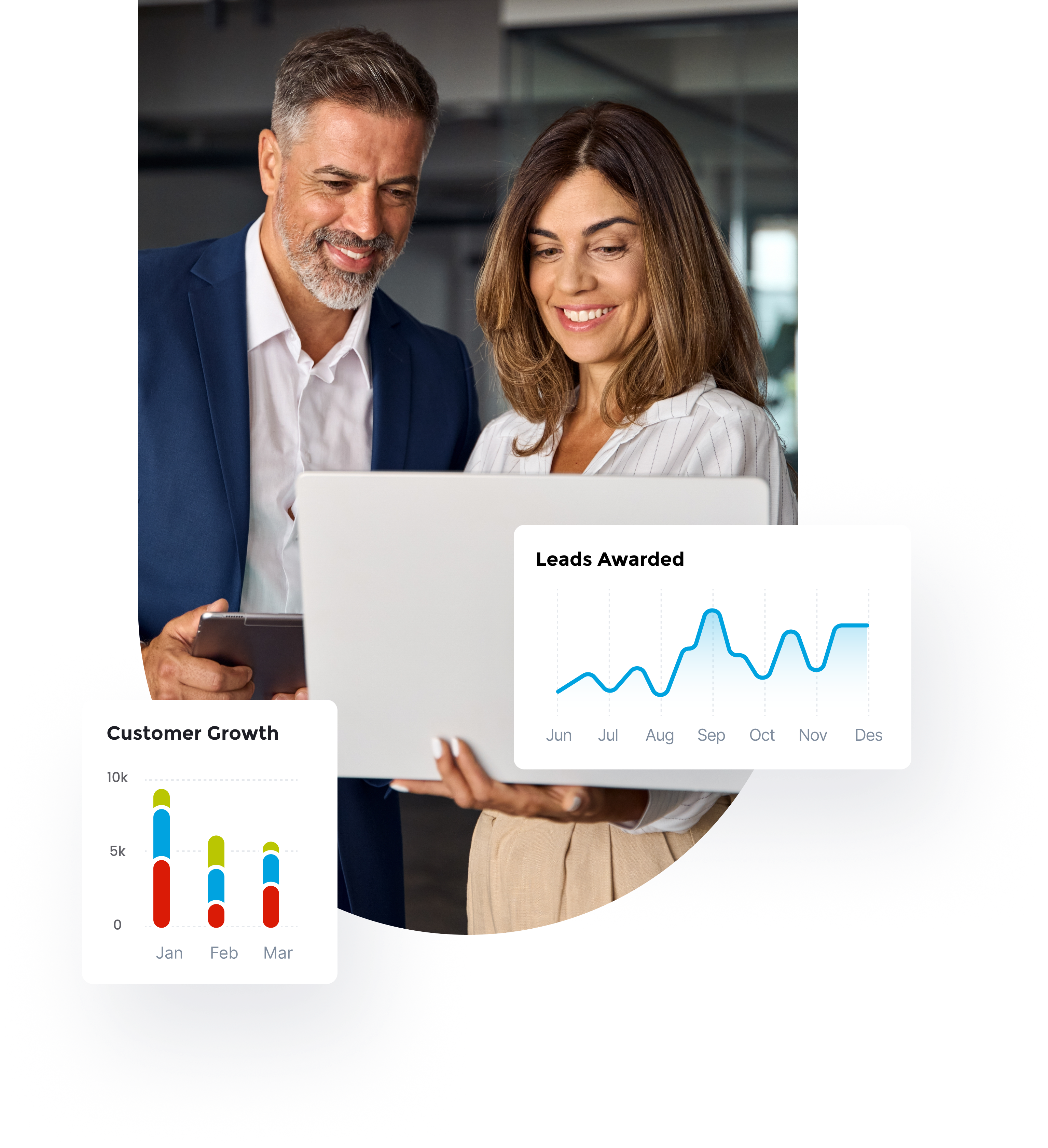 Real estate professionals looking at data